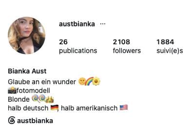 Capture mobile du haut d’un profil Instagram — Allemagne