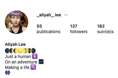 Capture mobile du haut d’un profil Instagram — Canada