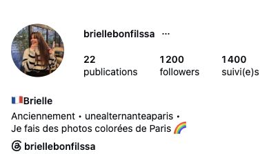 Capture mobile du haut d’un profil Instagram — France